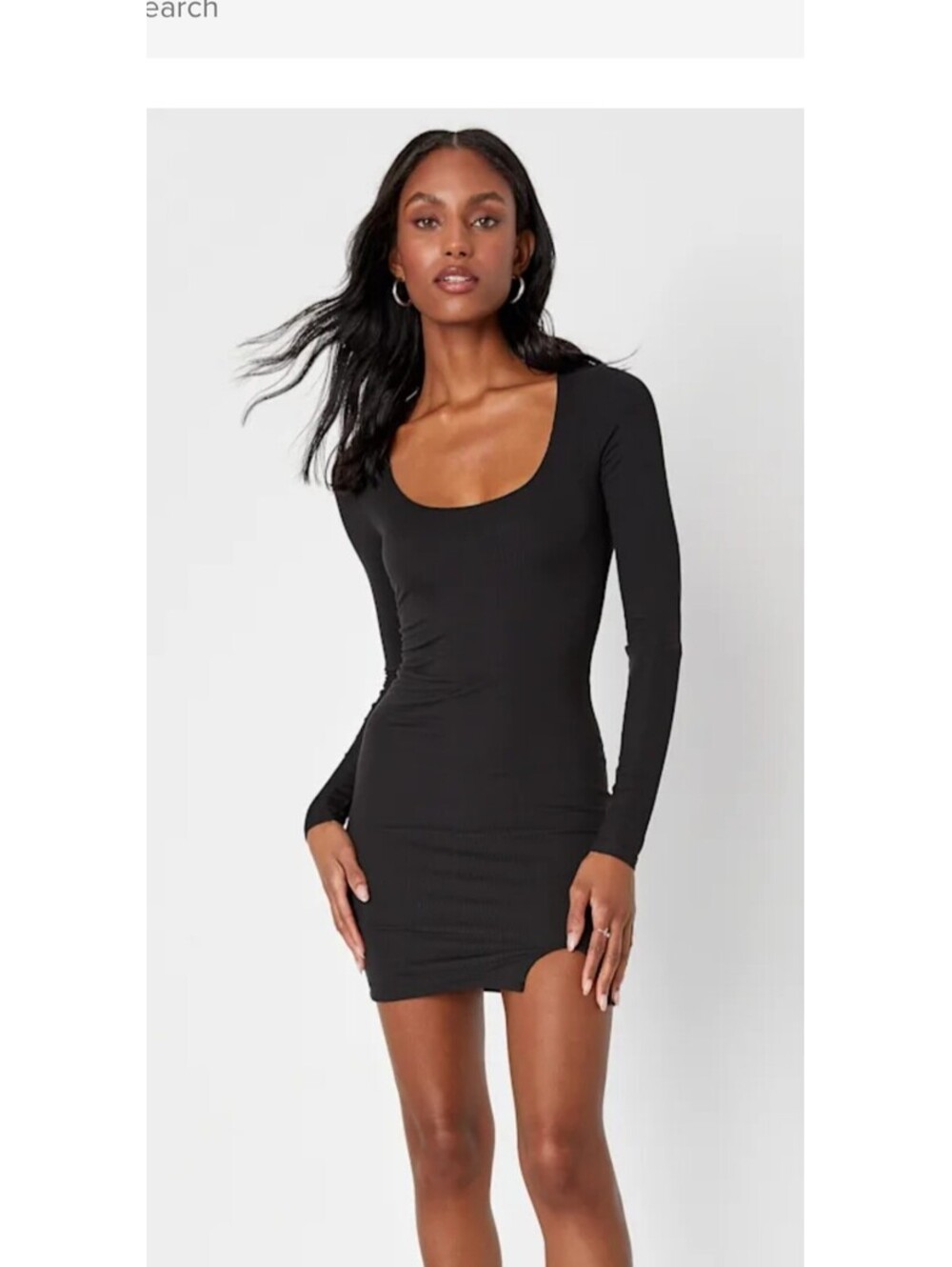 Lulus Black Long Sleeve Bodycon Mini Dress Size Small